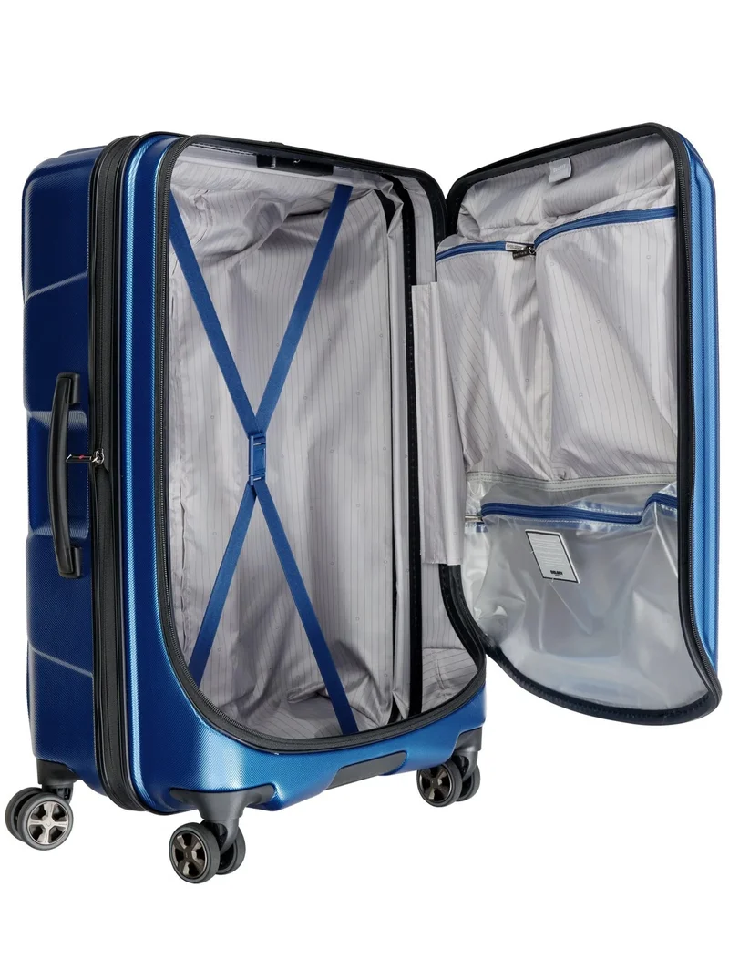 ديلسي _باريس حقيبة سفر ترولي كروز 70 سم صلبة بعجلات مزدوجة أزرق